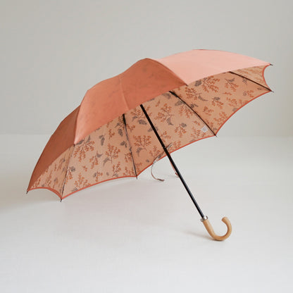 折りたたみ傘 レディース 雨傘 UV 甲州織 2段折り 小宮商店 Bouquet コーラルベージュ