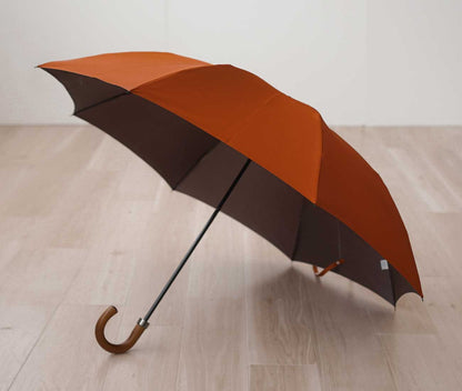 折りたたみ傘 メンズ 雨傘 UV 甲州織 2way 2段折り 大きい 小宮商店 TwoPly オレンジブラウン