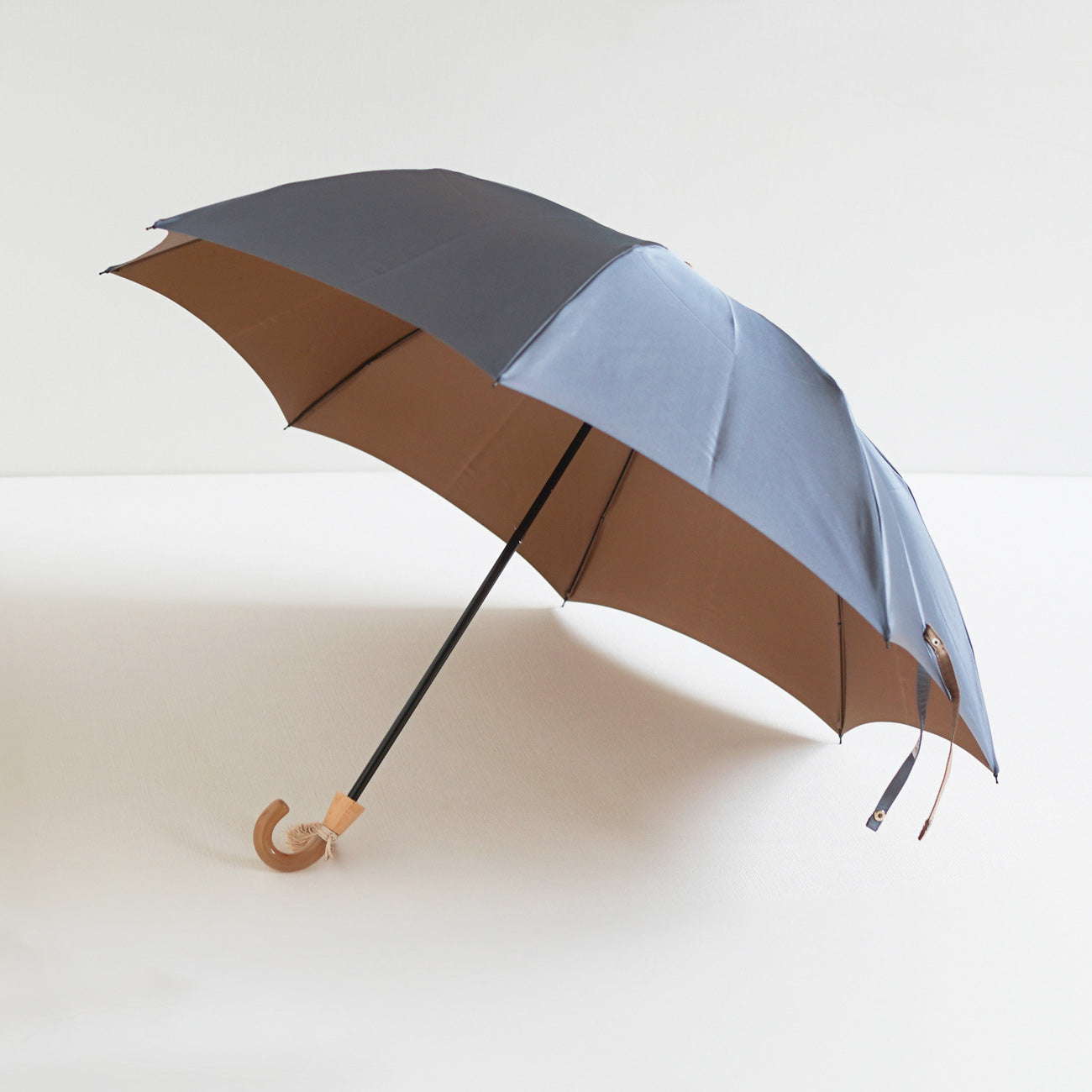 折りたたみ傘 レディース 雨傘 UV 甲州織 2way 小宮商店 TwoPly スモーキーブルー