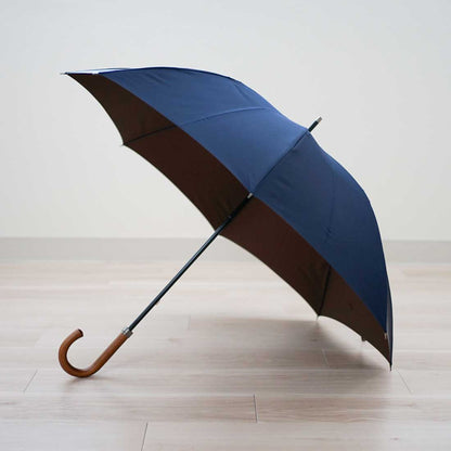 長傘 メンズ 雨傘 UV 甲州織 カーボン骨 小宮商店 TwoPly ネイビー